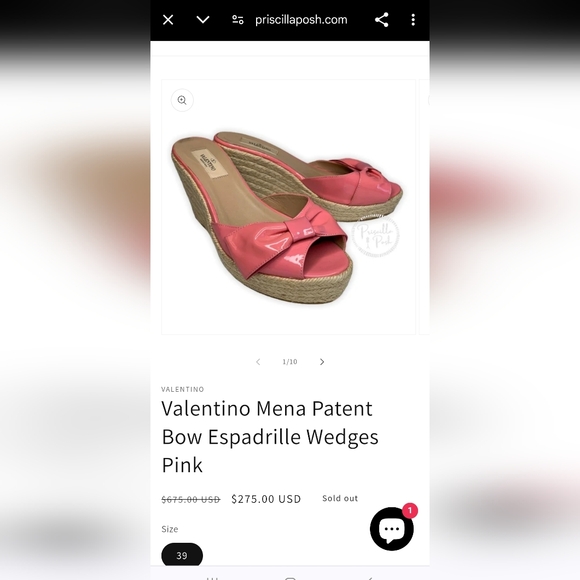 Valentino Mena Bow Espadrille Wedges Pink Shoes Eur. - Picture 2 of 10